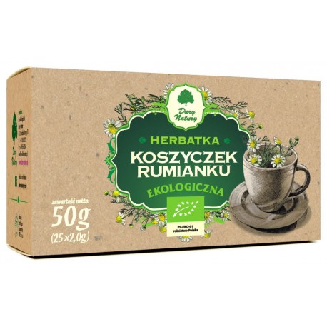 Herbata Ekologiczne Koszyczki Rumianku 25sasz. Dary Natury