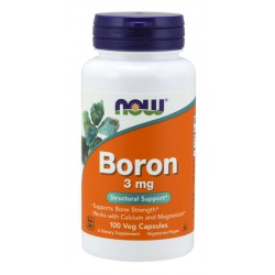 Boron (Bor) 3 mg 100 wegetariańskich kapsułek NOW