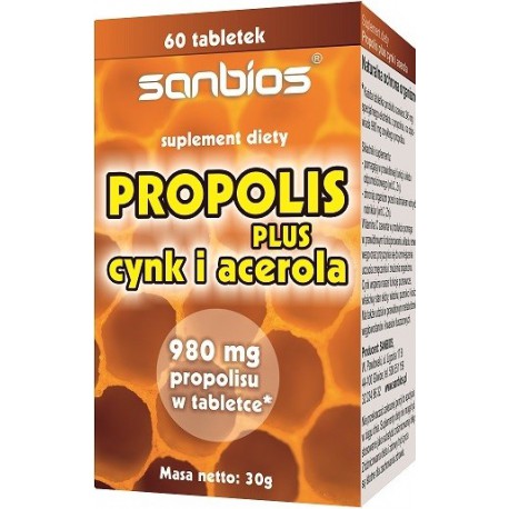 Sanbios Propolis Plus 60tabl. Wzmacnia Odporność
