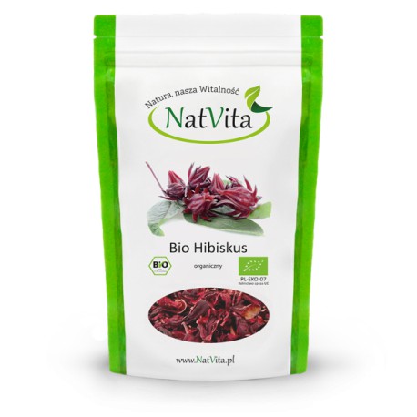 BIO HIBISKUS (Hibiscus sabdariffa) KWIAT POCIĘTY  500g NatVita