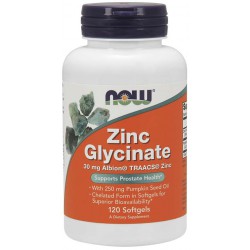 Zinc Glycinate Softgels (glicynian cynku kapsulki miękkie) 30mg 120kapsułek NOW FOODS
