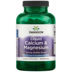 Swanson Liquid Calcium & Magnesium (wapń i magnez płynny) 100 kapsułek miękkich