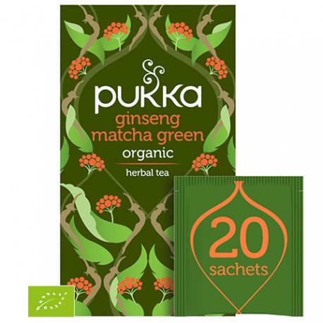 Pukka Herbata Ginseng Matcha Green BIO 20 saszetek