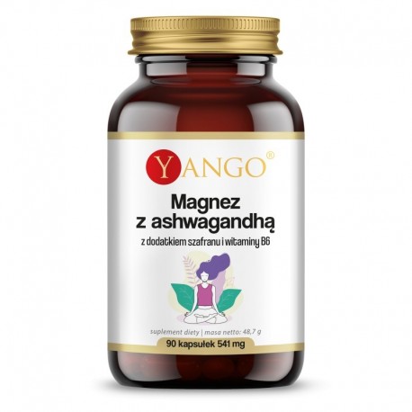 Magnez plus ashwagandha i szafran 90 kaps. Yango