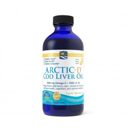 Arctic-D Cod Liver Oil (olej z wątroby dorsza arktycznego + witamina D3)- 237ml smak cytryn Nordic Naturalsy