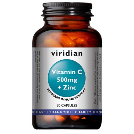 Witamina C 500mg z Cynkiem 30 kapsułek Viridian