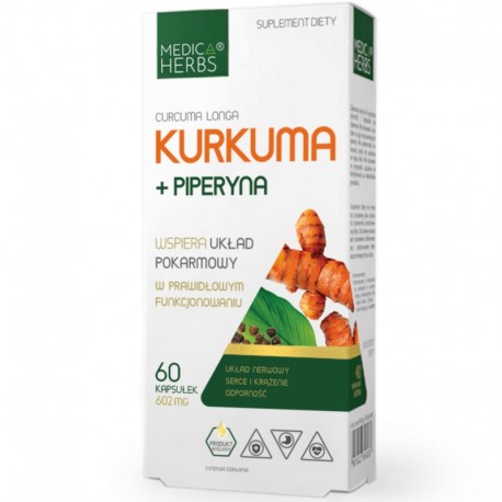Medica Herbs Kurkumina + piperyna 60kaps.