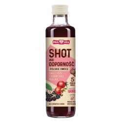 SHOT NA ODPORNOŚĆ OWOC RÓŻY - CZARNY BEZ - MALINA 250 ml - POLSKA RÓŻA