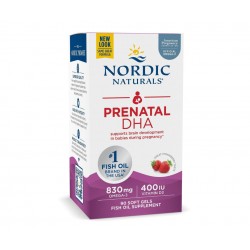 Nordic Naturals Prenatal DHA- smak truskawki 90kaps. Kwasy DHA Kobieta