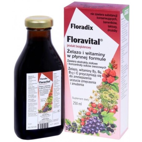 Zioło-Piast Floradix Żelazo Bezglutenowe 250ml Płyn