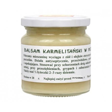 Balsam Karmelitański w miodzie 250g PASIEKA BESKIDZKA Przeziębienia Grypa Problemy trawienne