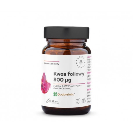 Metylowany Kwas foliowy 800 μg, Quatrefolic®, kapsułki 60 kapsułek Aura Herbals