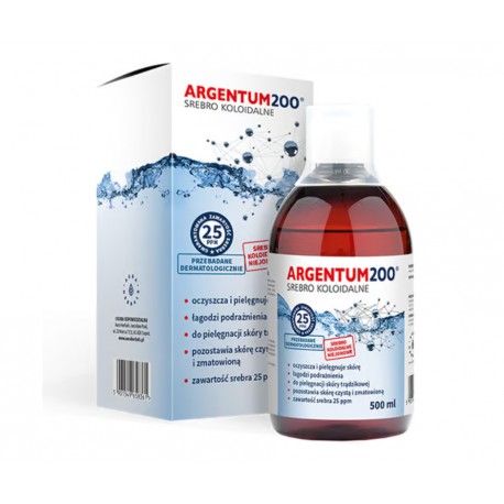 Srebro Koloidalne 25 ppm Argentum200 butelka 500 ml Aura Herbals