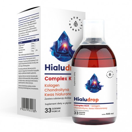 Hialudrop complex KCH Kolagen Chondroityna Kw. Hialuronowy płyn 500ml Aura Herbals