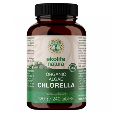 Ekologiczna Chlorella 500mg 240 tabletek Ekolife Natura