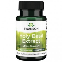 Tulsi Ekstrakt-Holy Basil Extract 400mg - 60 vcaps Swanson Święta Bazylia