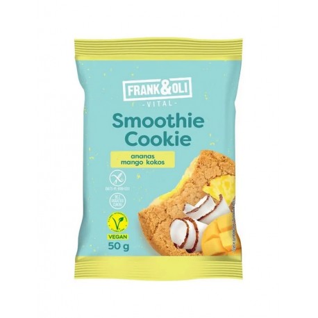 Miękkie ciasteczko Smoothie ananas & mango & kokos bez cukru 50g FRANK&OLI