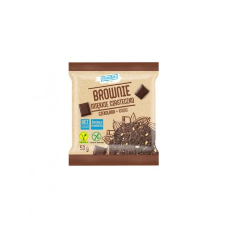 Miękkie ciasteczko Brownie czekolada & kakao bez cukru 50g FRANK&OLI