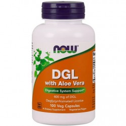 Lukrecja DGL z aloesem 100 kapsułek NOW FOODS DGL with Aloe Vera - 100 vcaps