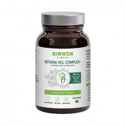 Betaina HCL + pepsyna + mięta pieprzowa Biowen – 90 kapsułek