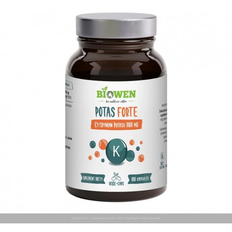 Potas Forte – cytrynian potasu 1100 mg Biowen 100 kapsułek