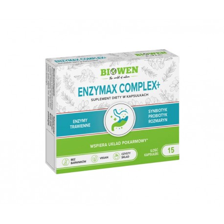 EnzyMax Complex+  wsparcie dla trawienia – 15 kapsułek Biowen