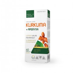 Kurkuma + piperyna 60kaps. Medica Herbs