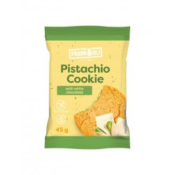 Ciasteczko miękkie pistacjowe z białą czekoladą bez cukru 45g FRANK&OLI