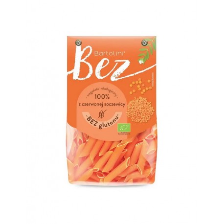 Makaron z soczewicy czerwonej pióra / penne bezglutenowy 250g BARTOLINI BIO
