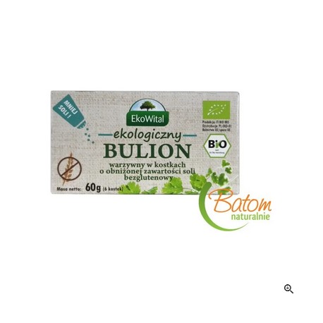 Kostki rosołowe / Bulion warzywny bez drożdży bezglutenowy 6 sztuk EKOWITAL BIO