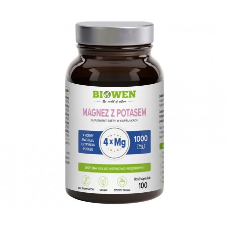Magnez z potasem Biowen 1000 mg – 100 kaps