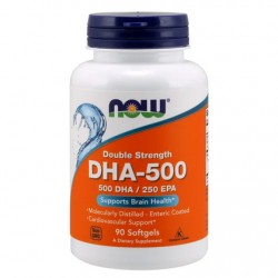 Omega 3- DHA-500, 500 DHA / 250 EPA - 90 softgels NOW Foods