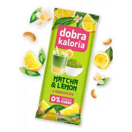 Baton z nerkowców Matcha & Cytryna bez cukru 35g DOBRA KALORIA