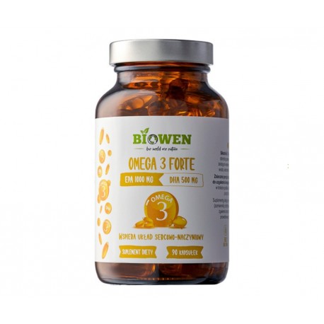 Omega 3 Forte 90 kaps,  EPA 1000 mg DHA 500 mg Biowen