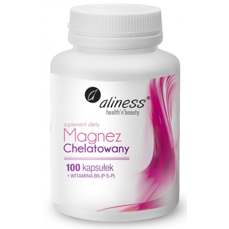 Magnez Chelatowany 720mg + B6 (P-5-P) x 100 kaps.