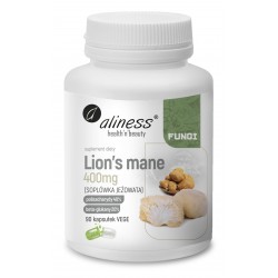 Lion’s Mane ekstrakt 40/20, 400 mg x 90 kaps.Aliness Ekstrakt z jeżówki soplowatej