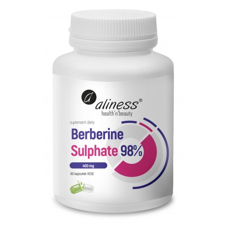 Berberine Sulphate 98%, 400 mg x 60 kaps. Aliness