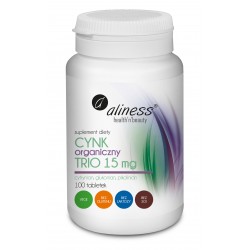 Cynk Organiczny Trio 15 mg x 100 tabl. Aliness Bezglutenowy