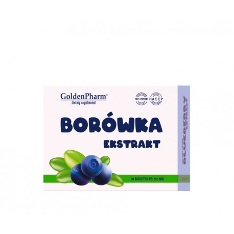 Borówka czarna z cynkiem 250mg Wzrok Zdrowe Oczy 50 tab.