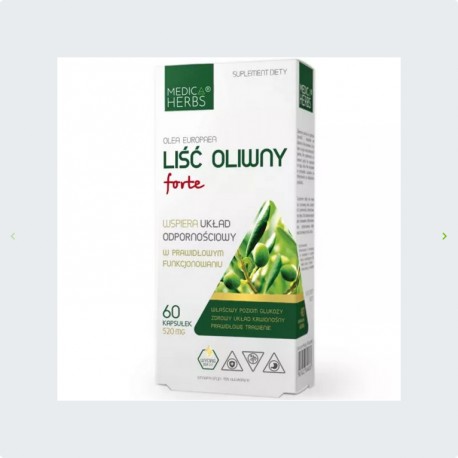 Medica Herbs Liść Oliwny forte 520mg 60 kaps.