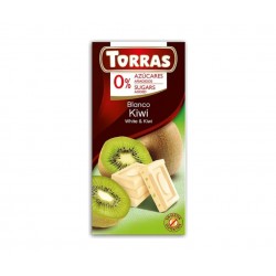 Czekolada biała z kiwi bez cukru 75g TORRAS