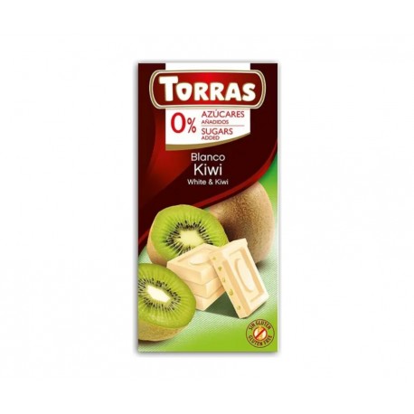 Czekolada biała z kiwi bez cukru 75g TORRAS