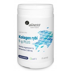 Kolagen rybi 5 g PLUS siarka OptiMSM, wit C x 25 porcji, proszek 157,5 g Aliness