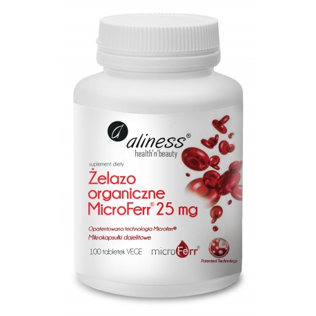 Żelazo organiczne MicroFerr® 25 mg x 100 tabl. Aliness