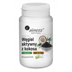Węgiel aktywny z kokosa Food Grade 300 mg x 100 kaps. Aliness